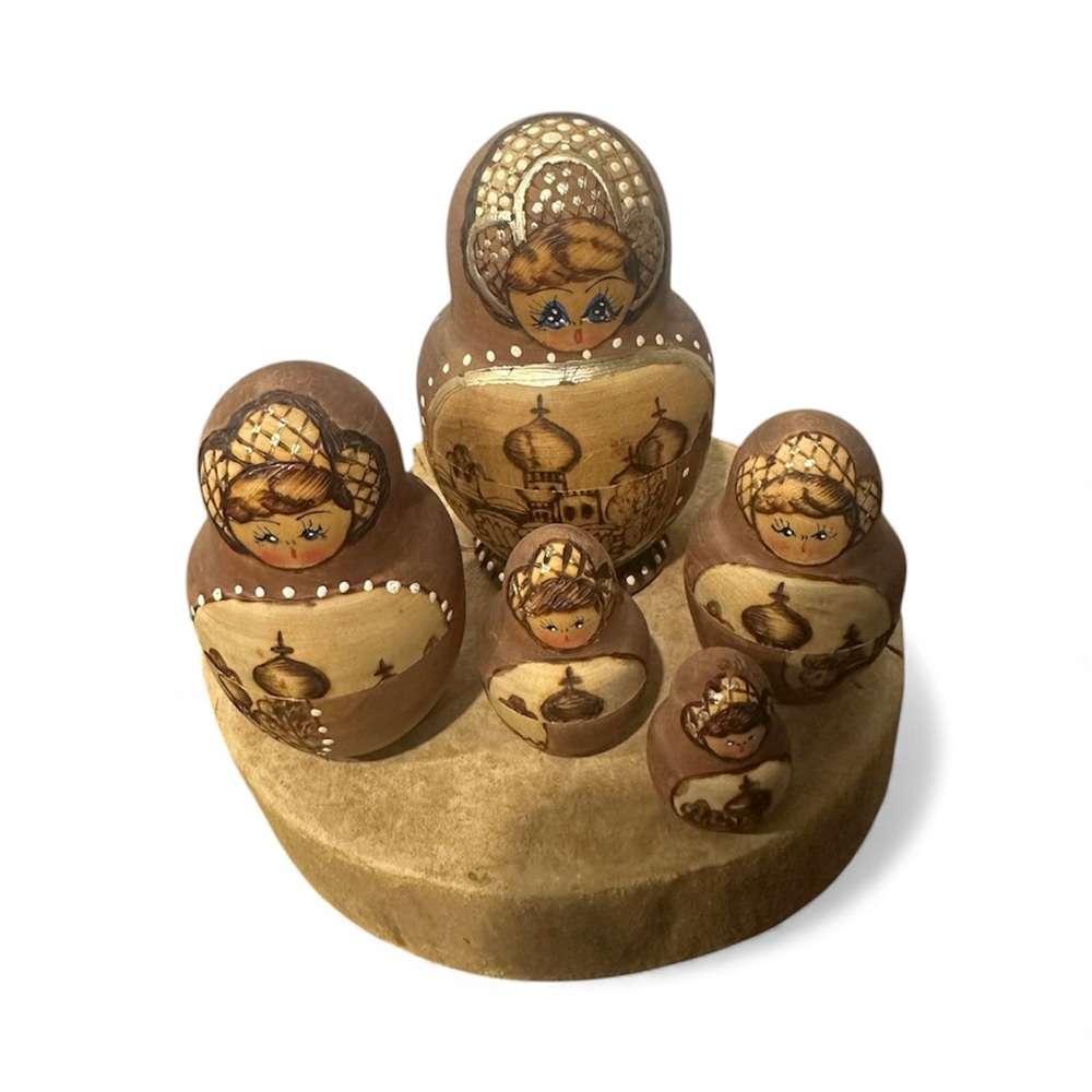 Vintage Hand-Painted Russian Nesting Doll